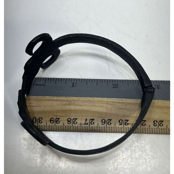 Vintage Aries Zodiac Hinged Black Metal Braclet - Picture 8 of 8